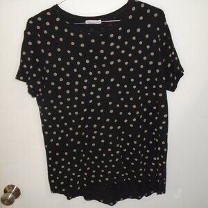 Zara - Black High Low Polka Dot Shirt